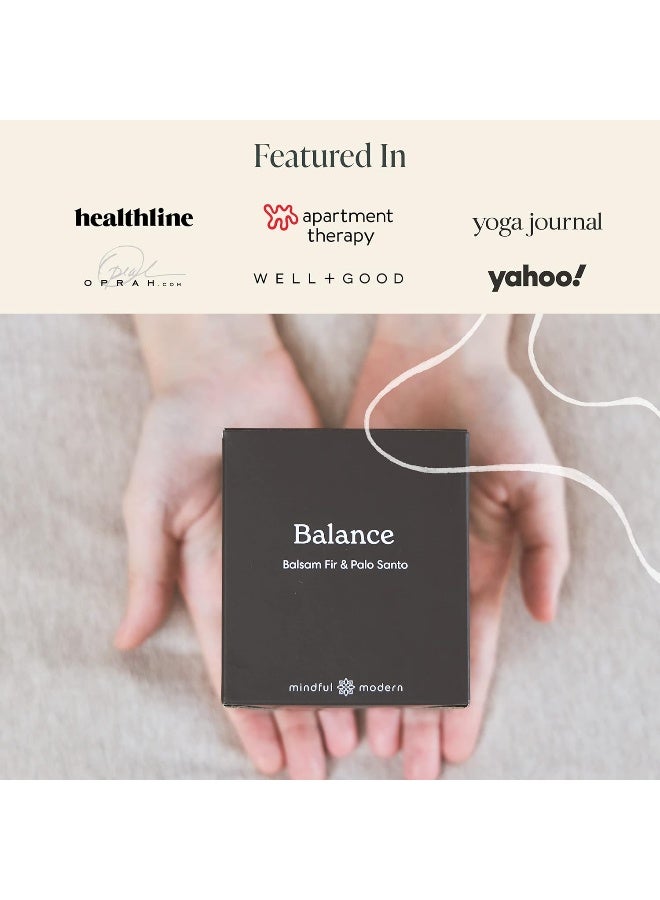 Mindful Modern & Natural Balance Candle | Balsam Fir & Palo Santo Scented | Aromatherapy for Stress Relief, Meditation, Yoga, Chakra Healing, Prayer | Elegant Home Fragrance | Soy Wax | 8oz Glass Jar - Image 5